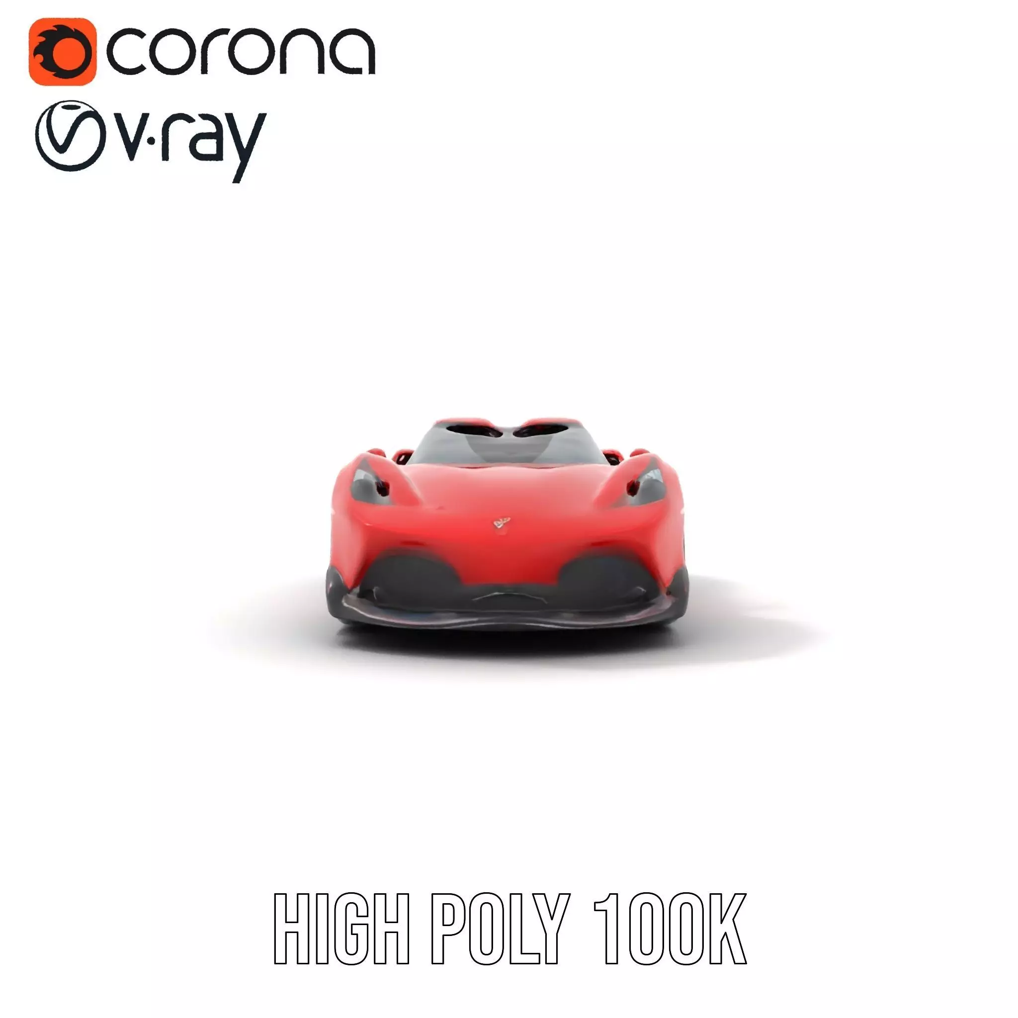 Sleek Red Sports Car model pack Low-poly 3D model_18