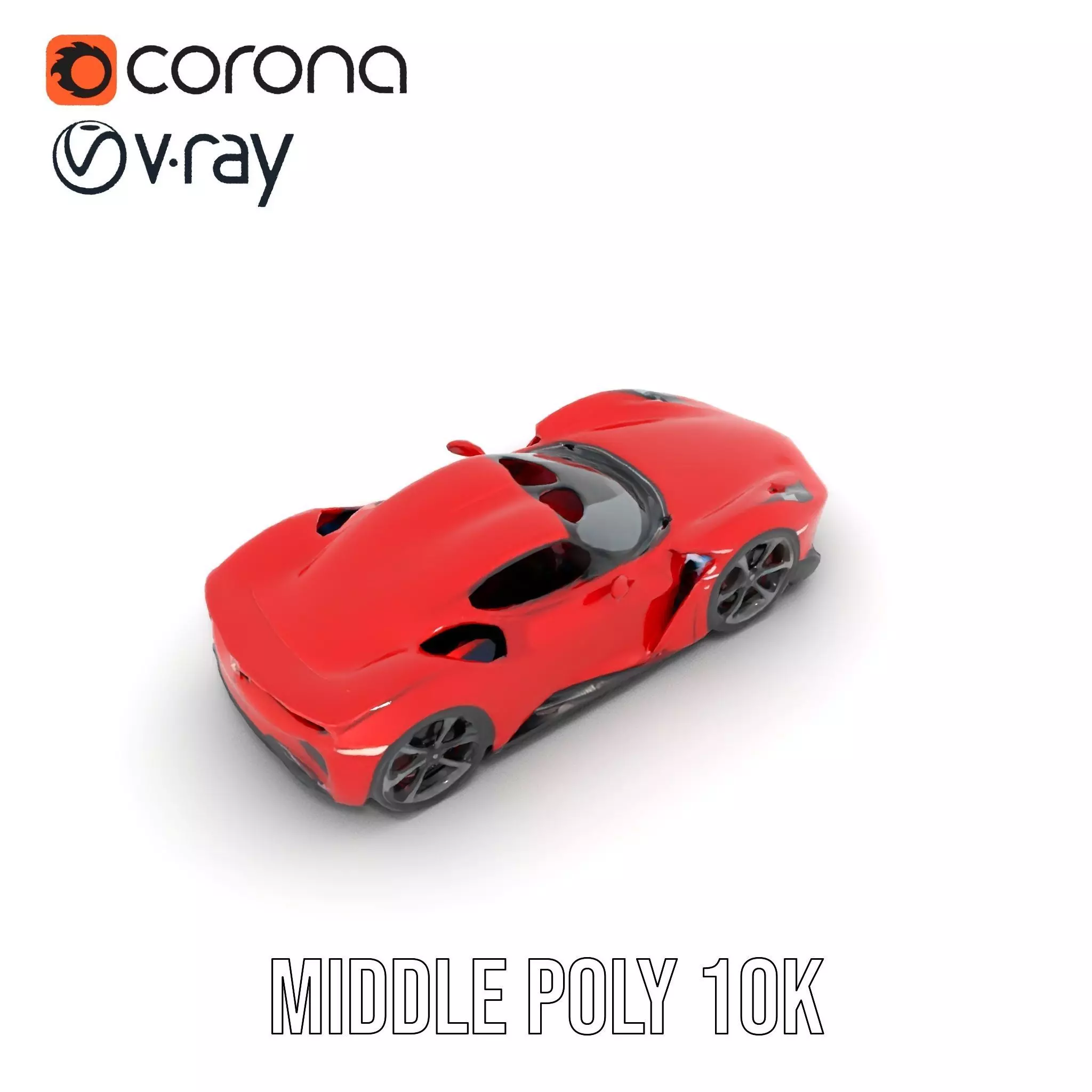 Sleek Red Sports Car model pack Low-poly 3D model_16