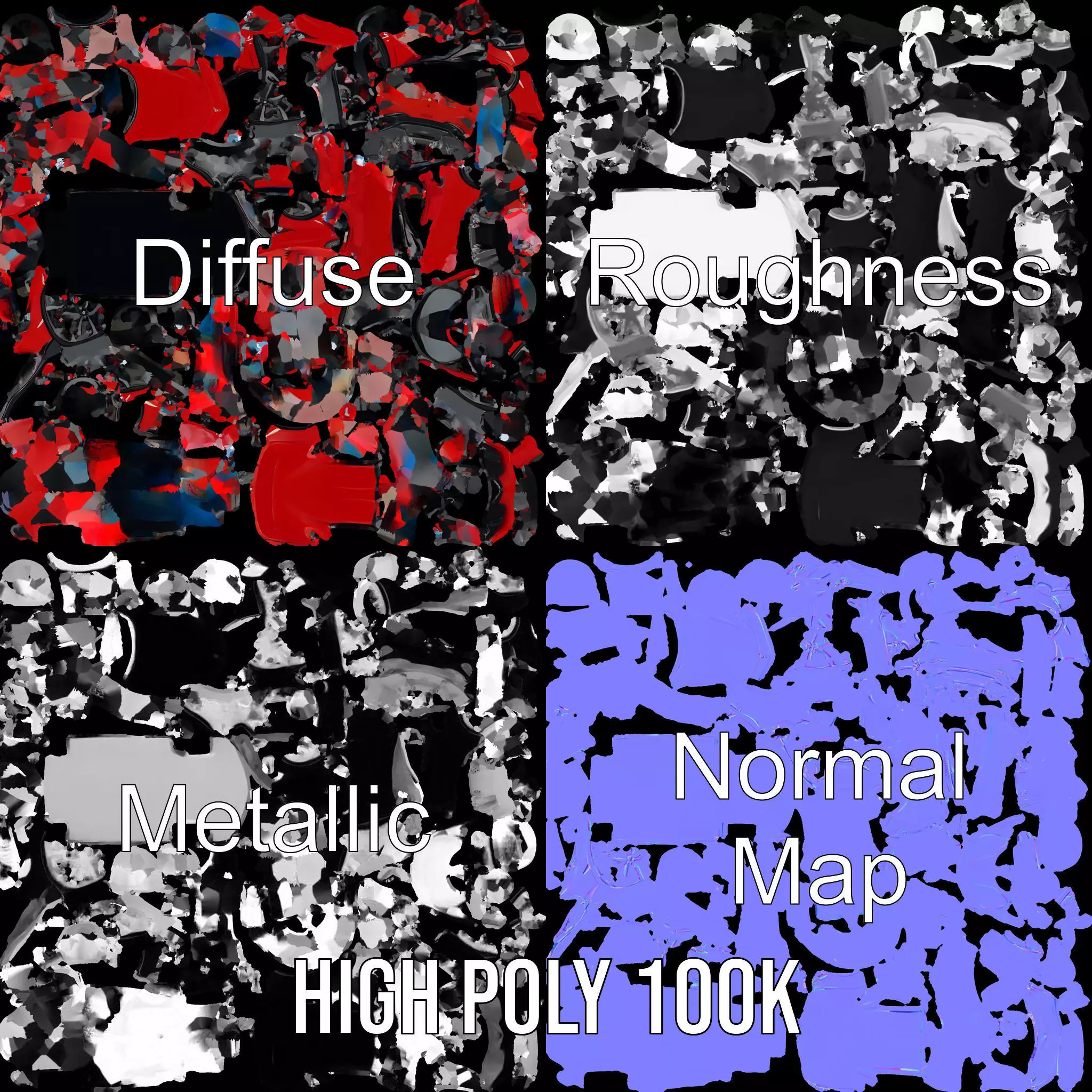 Sleek Red Sports Car model pack Low-poly 3D model_3