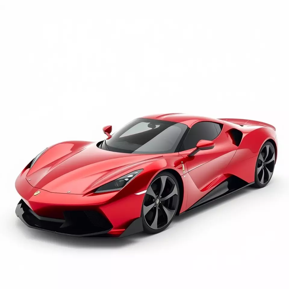 Sleek Red Sports Car model pack Low-poly 3D model_2