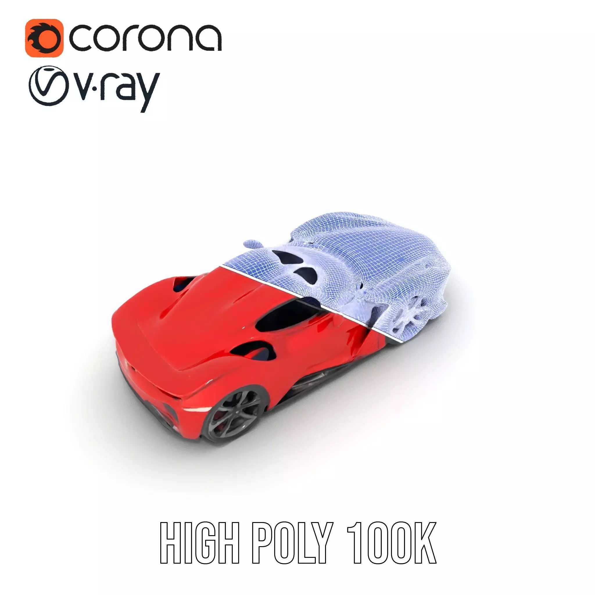 Sleek Red Sports Car model pack Low-poly 3D model_34