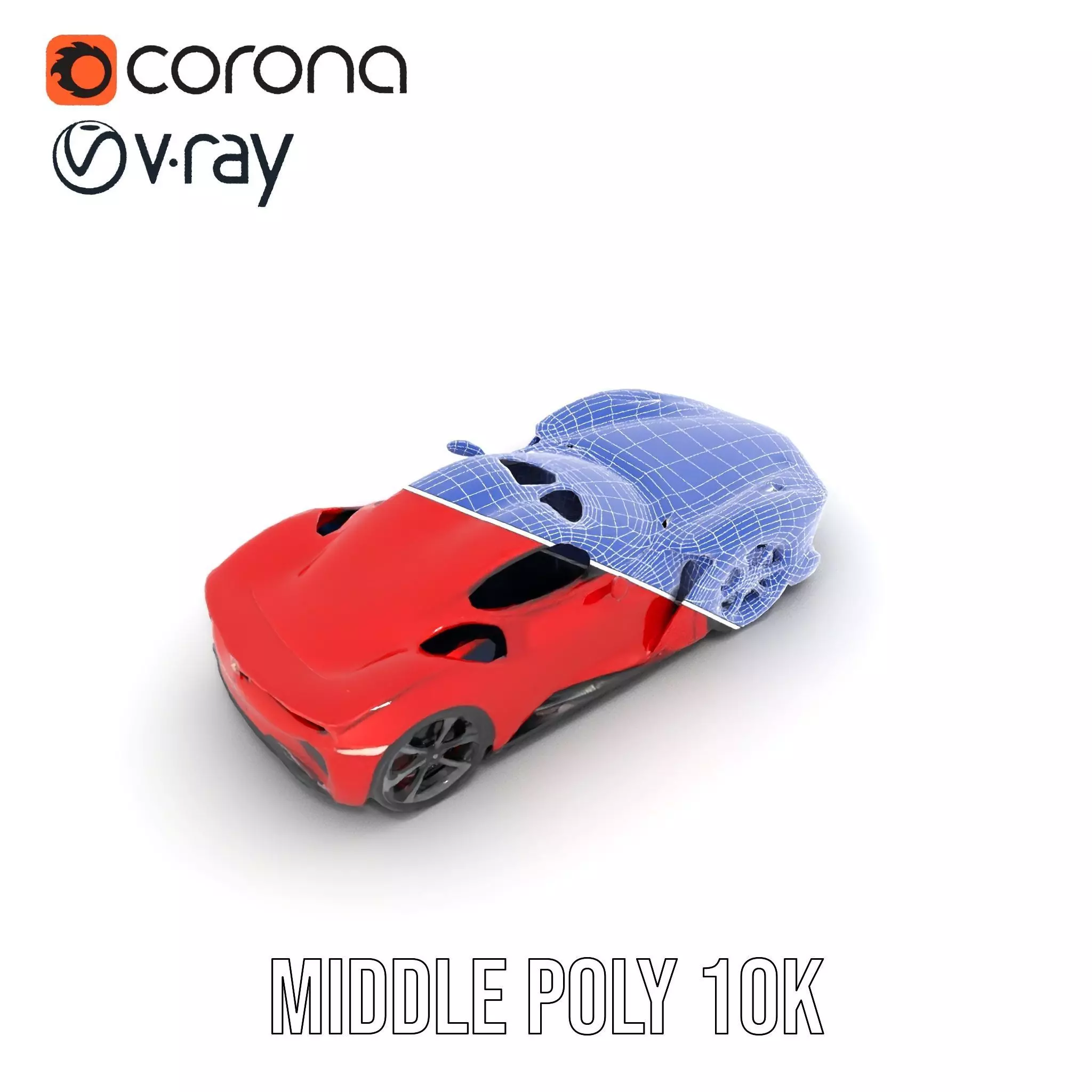 Sleek Red Sports Car model pack Low-poly 3D model_27