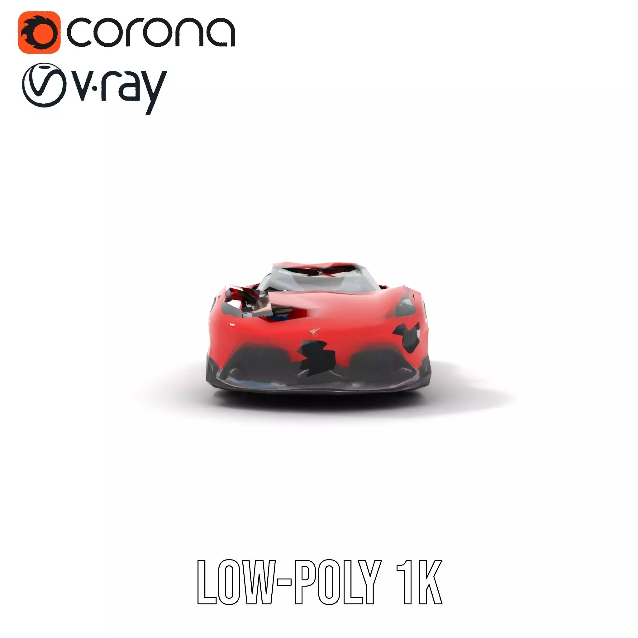 Sleek Red Sports Car model pack Low-poly 3D model_28