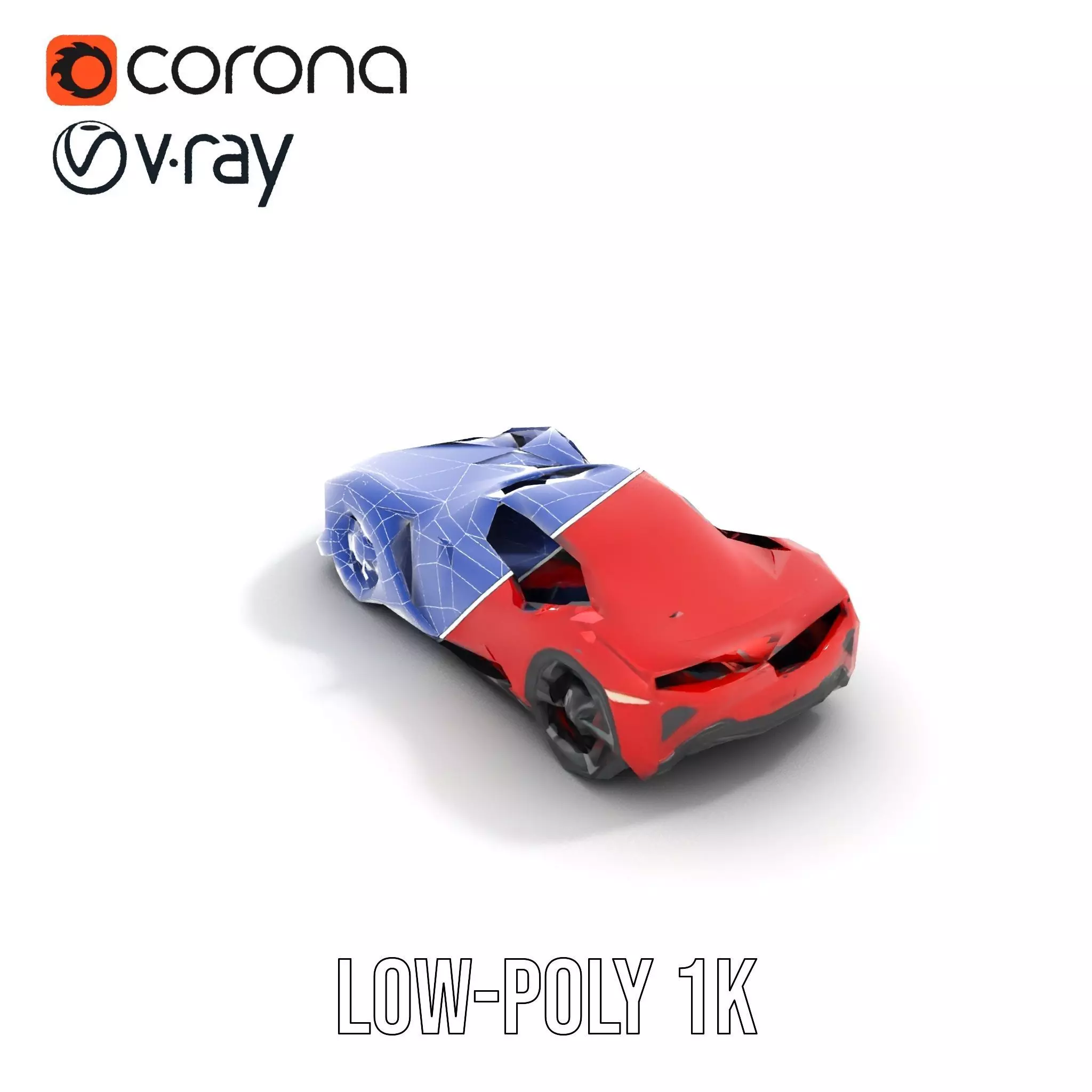 Sleek Red Sports Car model pack Low-poly 3D model_17