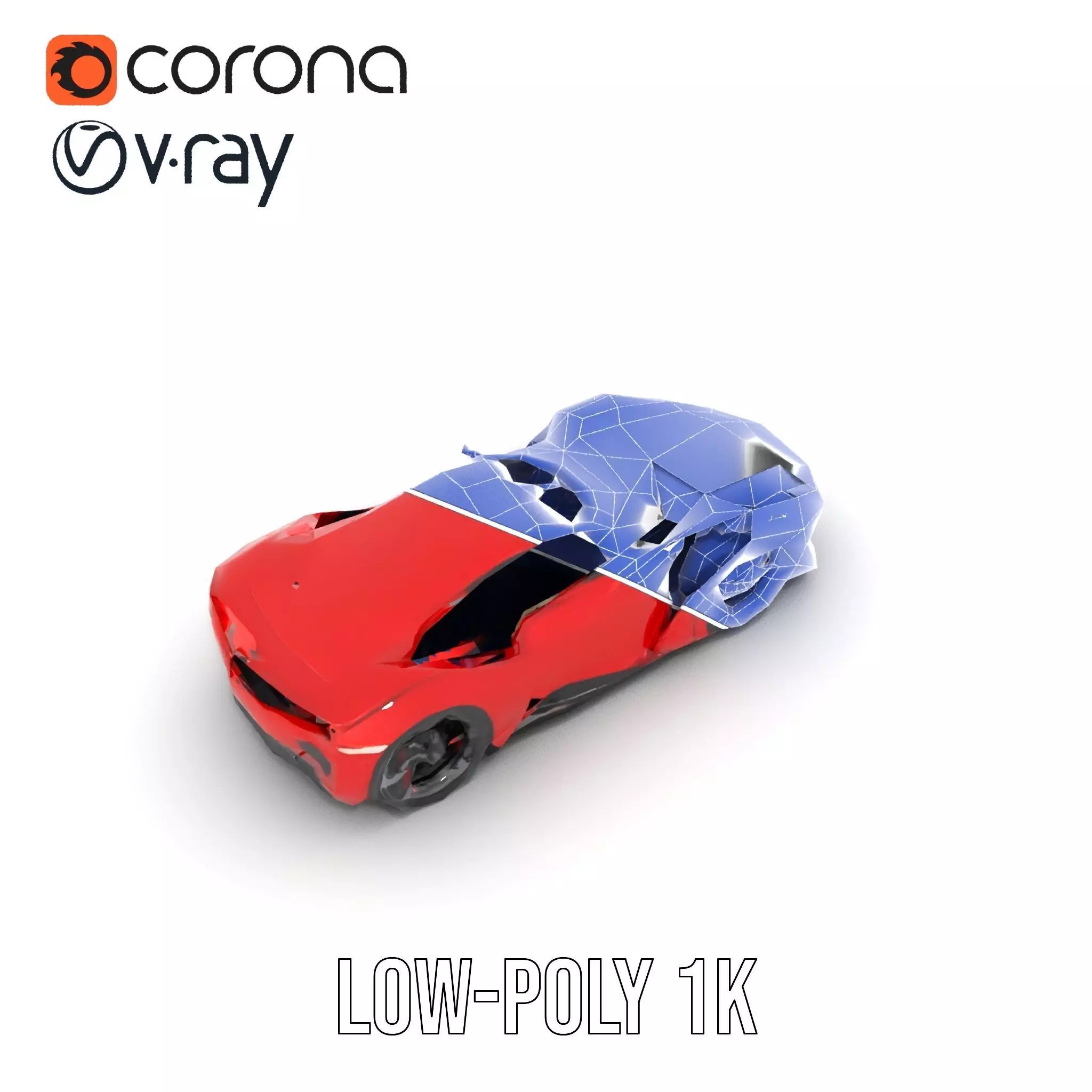 Sleek Red Sports Car model pack Low-poly 3D model_31