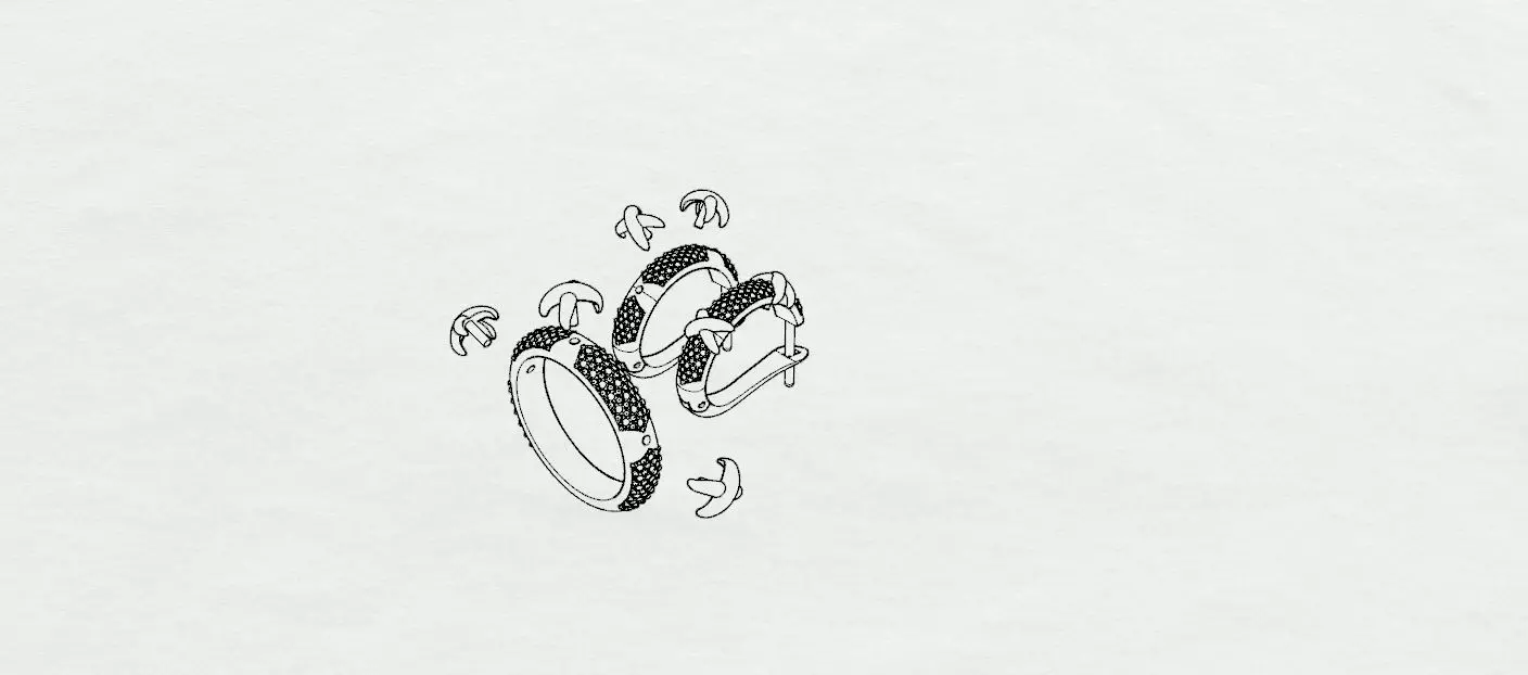 Ring and Earrings 3D print model_16