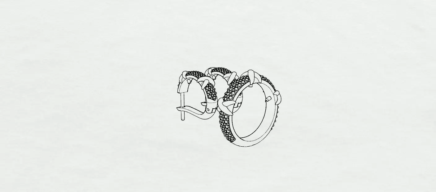 Ring and Earrings 3D print model_19