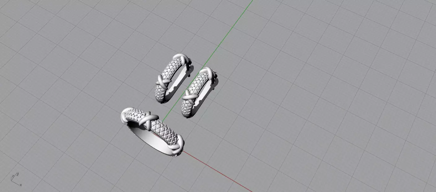 Ring and Earrings 3D print model_10