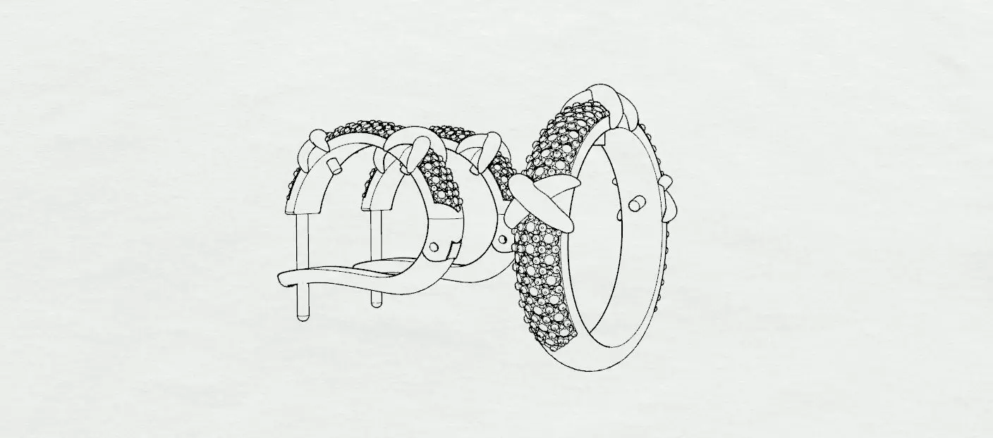 Ring and Earrings 3D print model_12