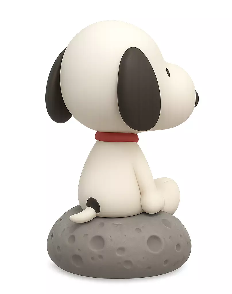 Snoopy Cartoon Baby on Lunar Rock 3D print model_7