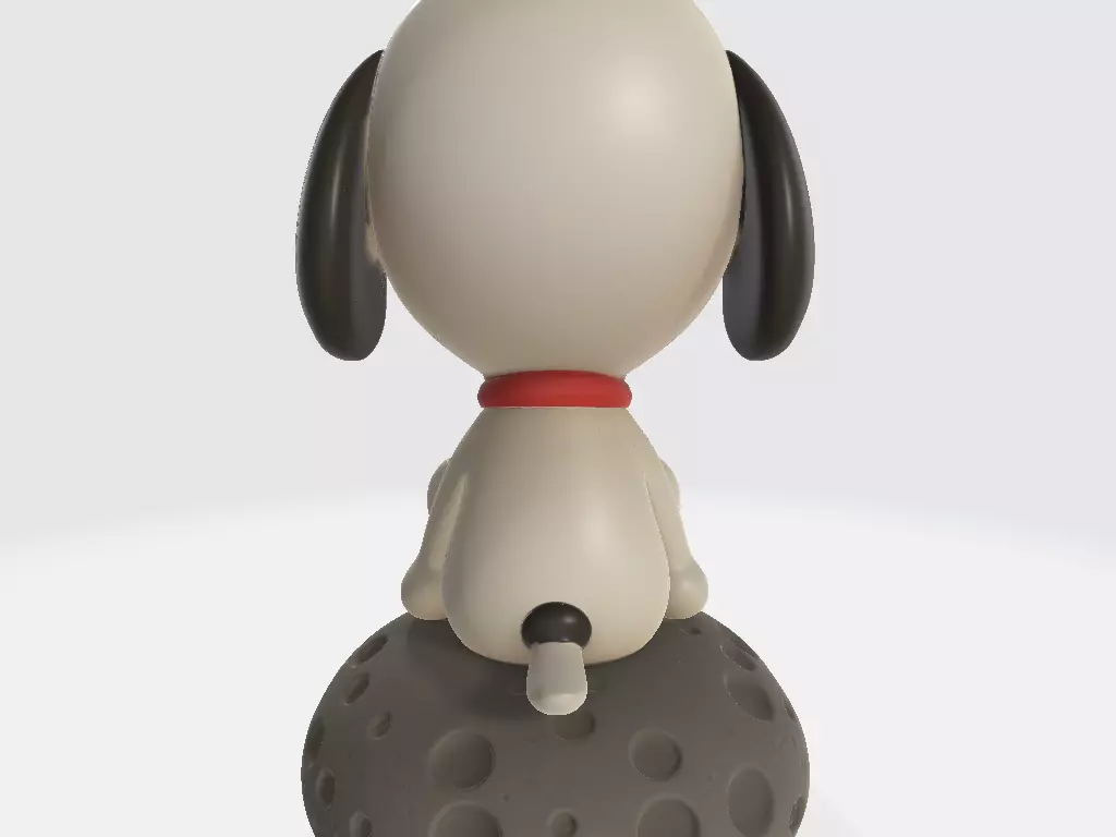 Snoopy Cartoon Baby on Lunar Rock 3D print model_3