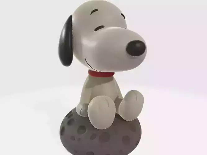 Snoopy Cartoon Baby on Lunar Rock 3D print model