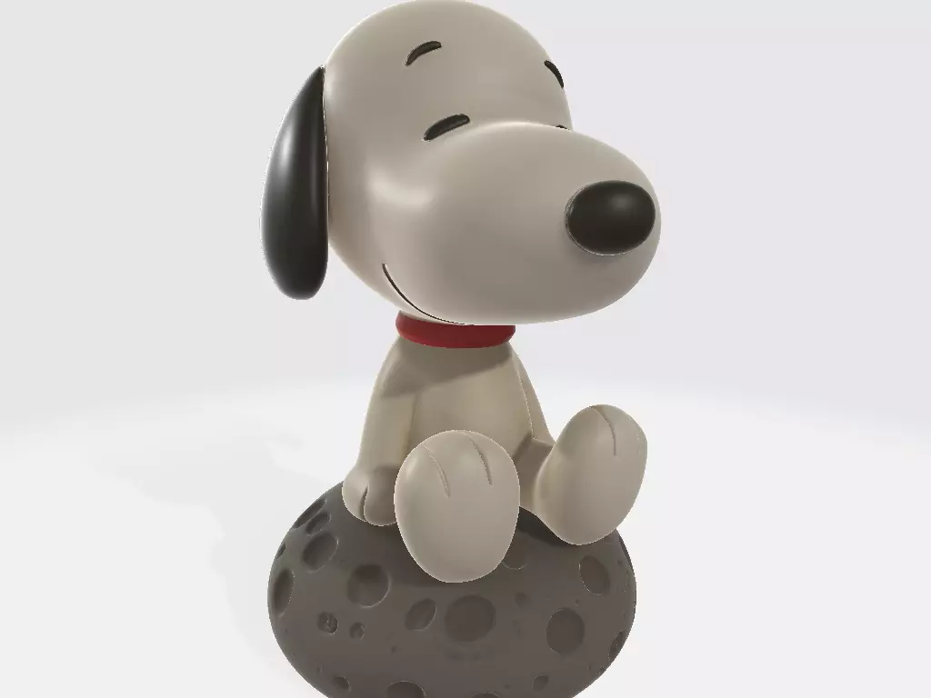 Snoopy Cartoon Baby on Lunar Rock 3D print model_0
