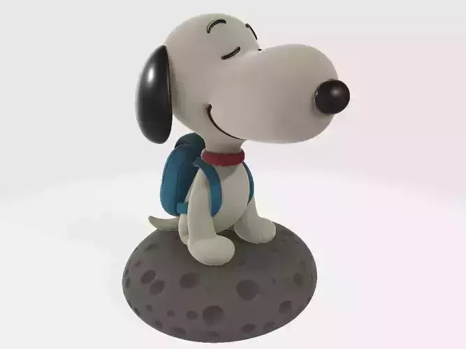 Snoopy Cartoon on Backpack Moonstone 3D print model