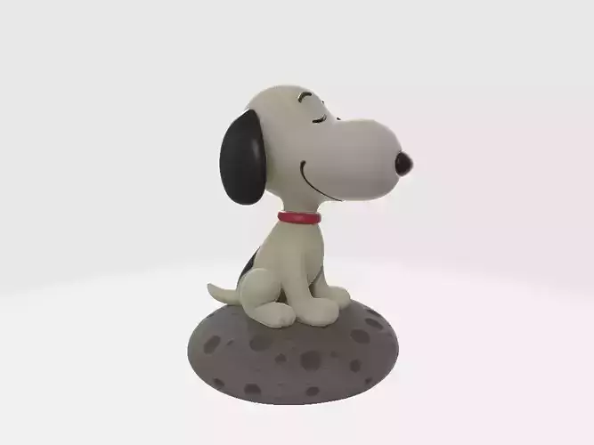 Snoopy Cartoon on the Moonstone