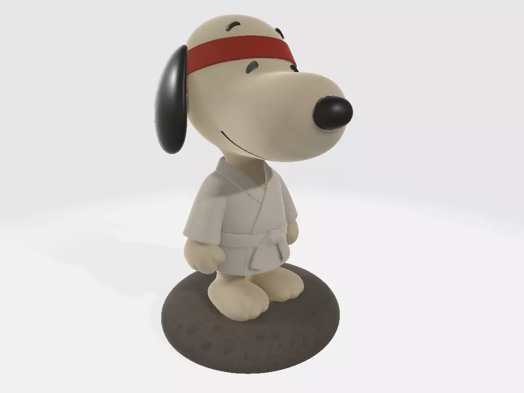 Classic Snoopy in Moonstone Kimono with Headband 3D print model_2