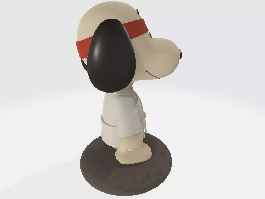 Classic Snoopy in Moonstone Kimono with Headband 3D print model_3
