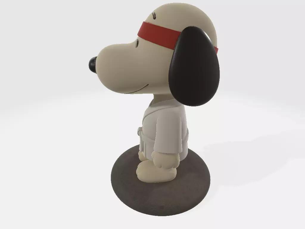 Classic Snoopy in Moonstone Kimono with Headband 3D print model_0