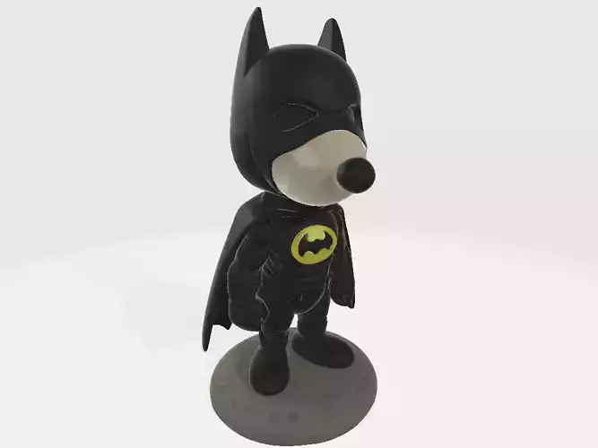 Classic Snoopy on the Moonstone of SuperHero Batman 3D print model