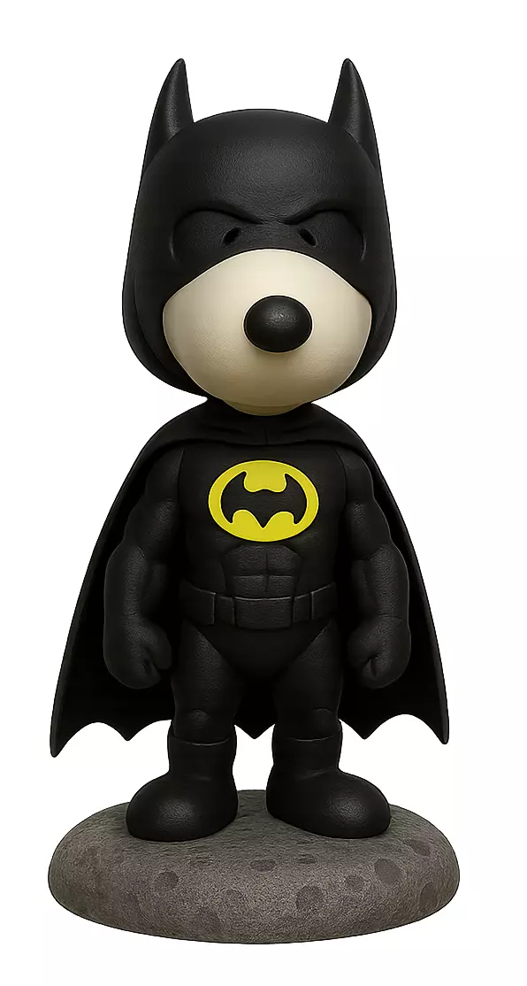 Classic Snoopy on the Moonstone of SuperHero Batman 3D print model_9