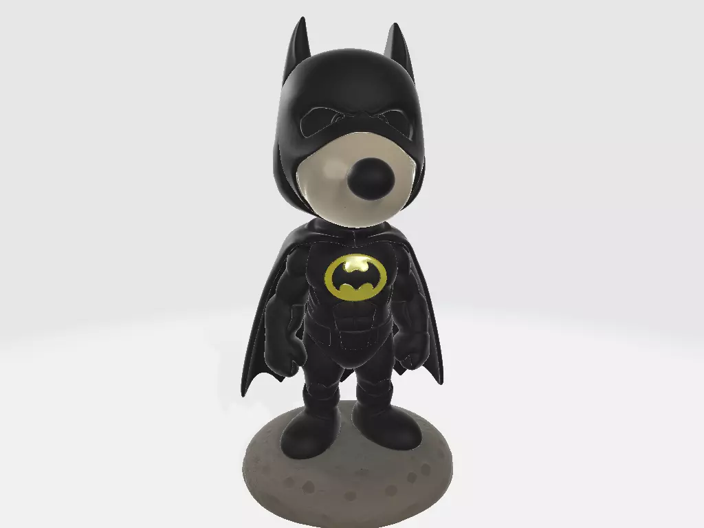Classic Snoopy on the Moonstone of SuperHero Batman 3D print model_1