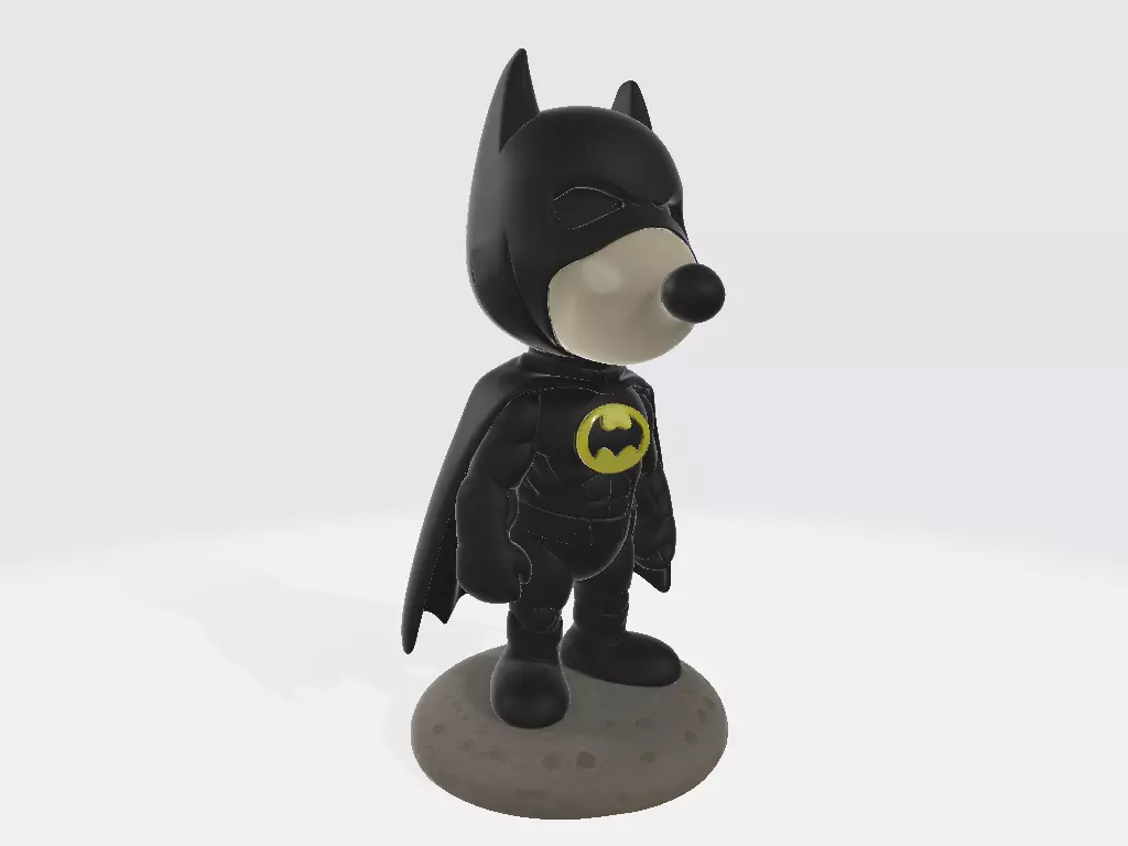 Classic Snoopy on the Moonstone of SuperHero Batman 3D print model_7