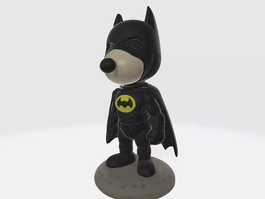 Classic Snoopy on the Moonstone of SuperHero Batman 3D print model_2