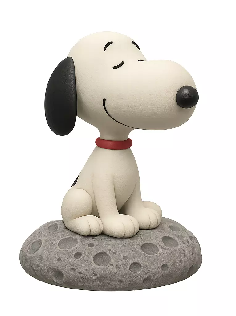 Snoopy Cartoon on Rocket Moon Rock 3D print model_0