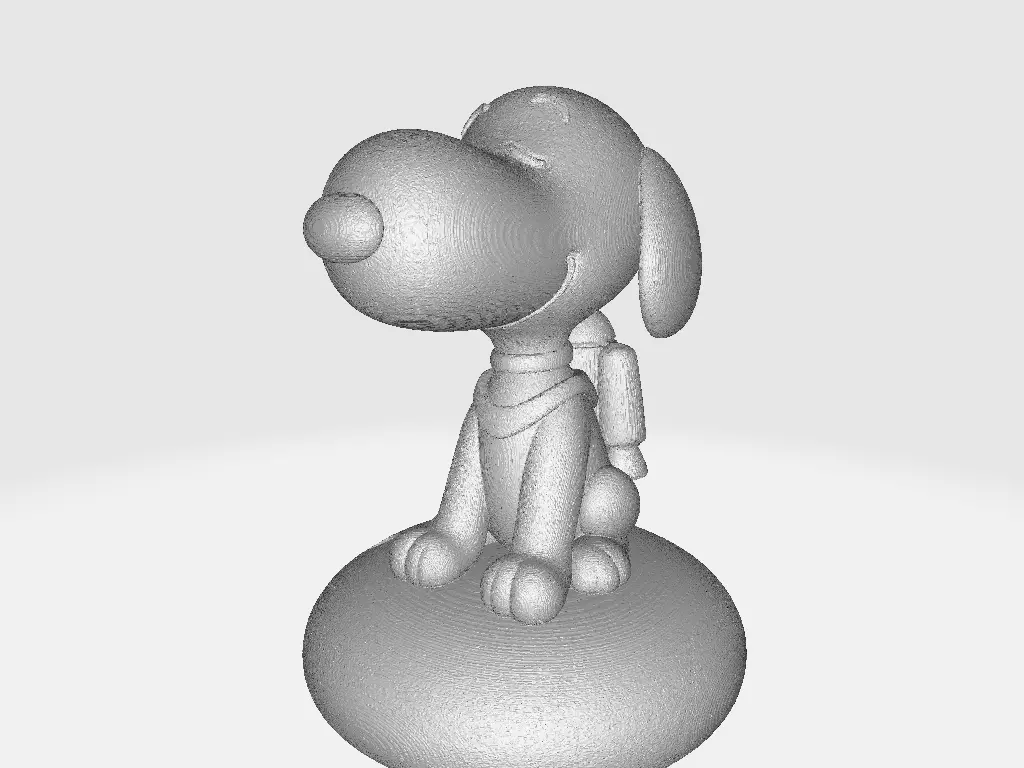 Snoopy Cartoon on Rocket Moon Rock 3D print model_3