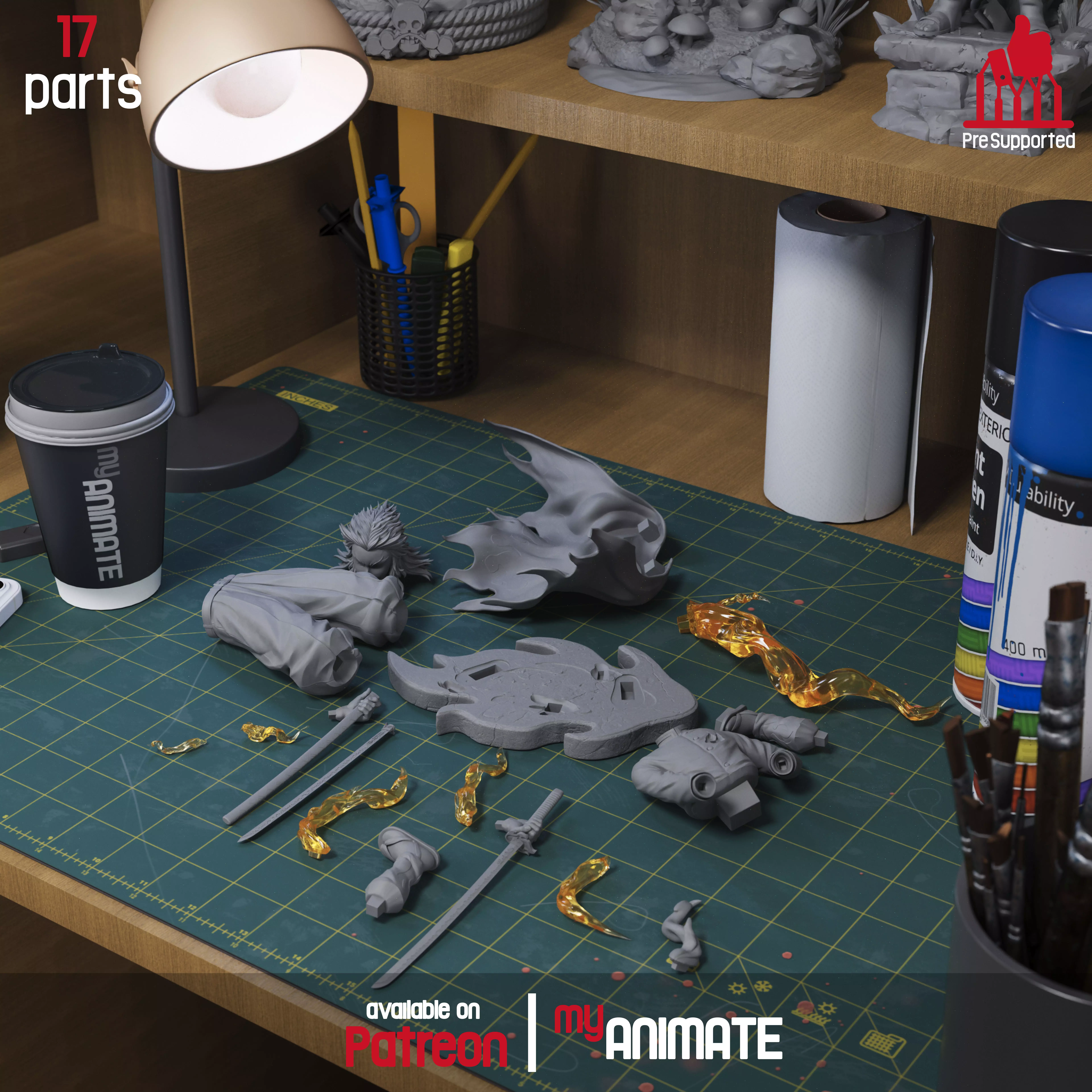 Rengoku from DemonSlayer - myAnimate 3D print model_3