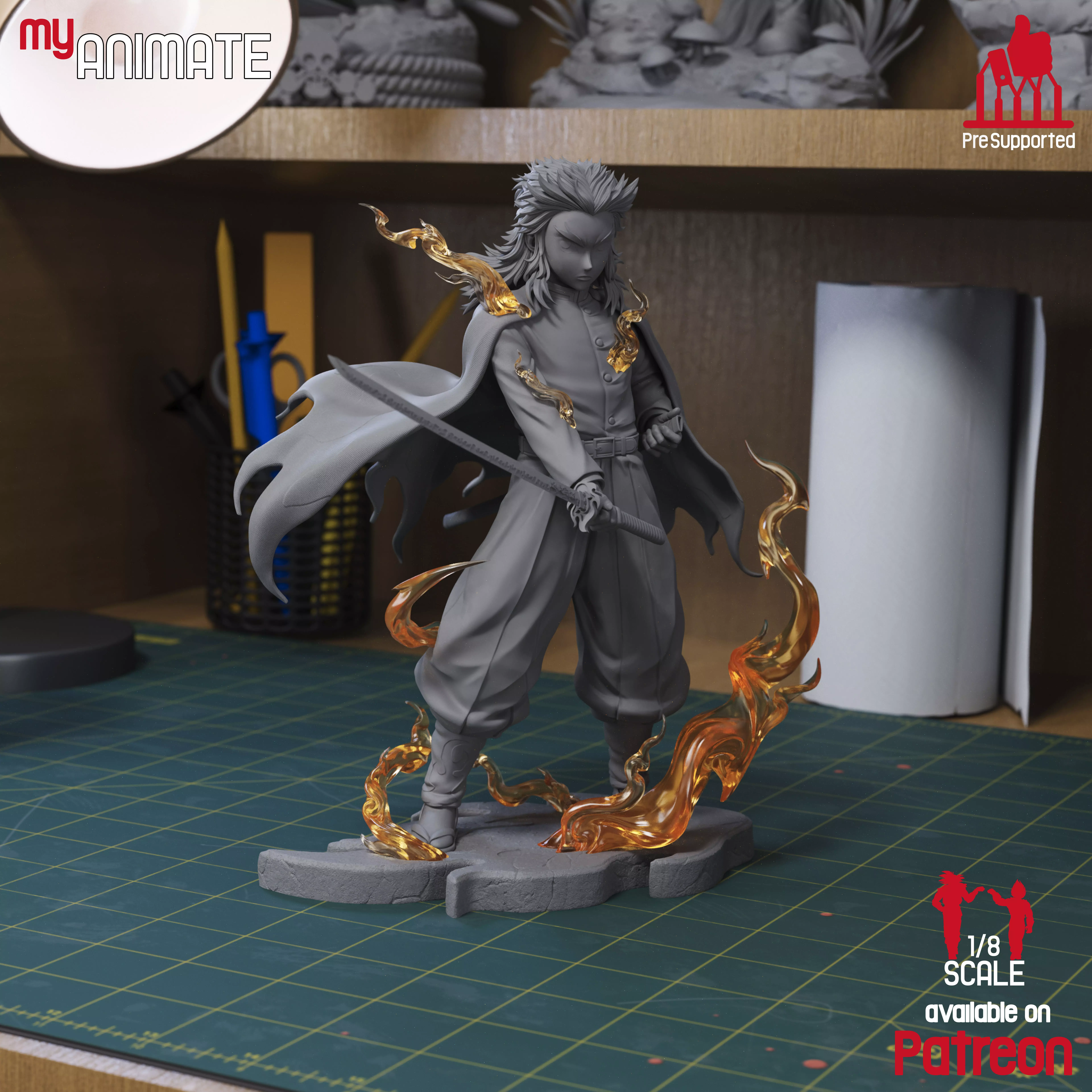 Rengoku from DemonSlayer - myAnimate 3D print model_5