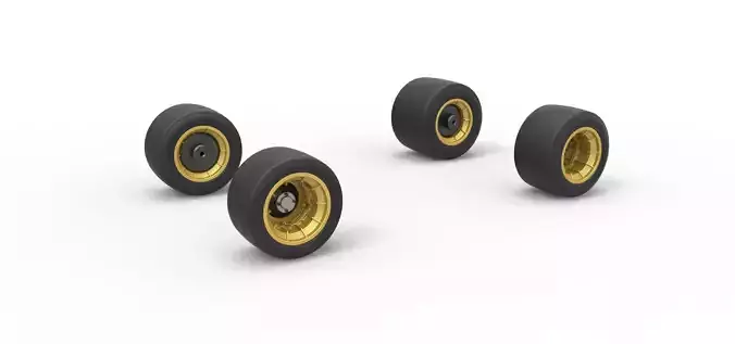 Wheel set of Vintage Asphalt Supermodified Scale 1 to 25