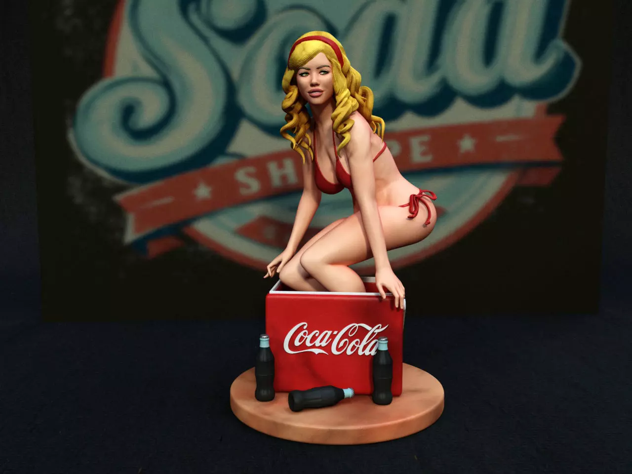 coca cola pin up 3D print model