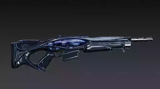 Cartoon Cyberpunk Rifle PBR 3D Model