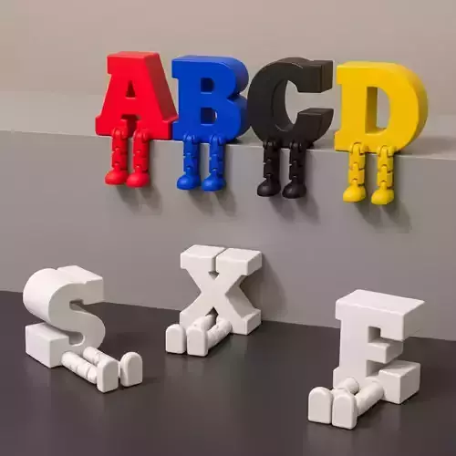 Articulated Letter Set  Full Alphabet  A Z with Moving Legs