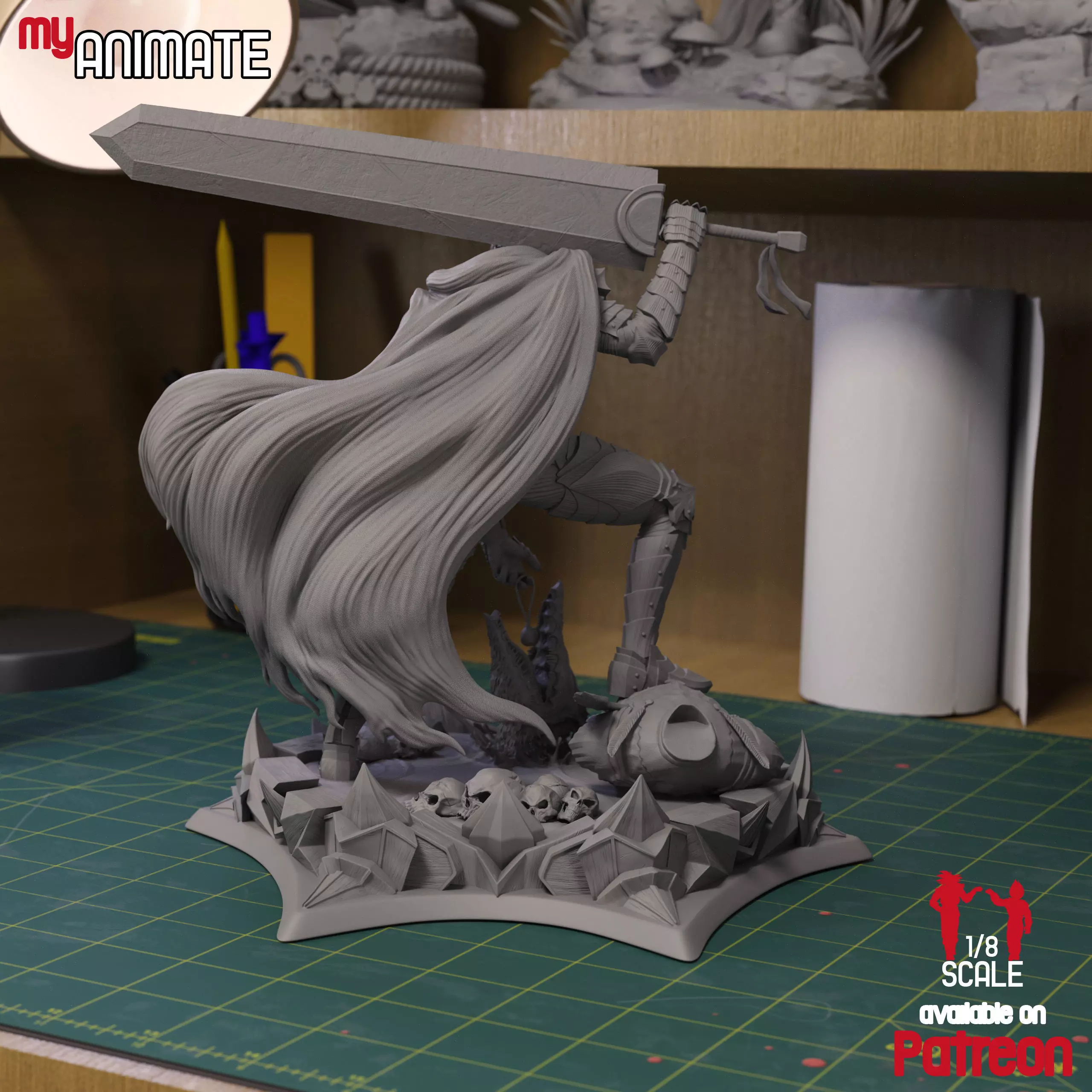 Guts from Berserk - myAnimate 3D print model_12