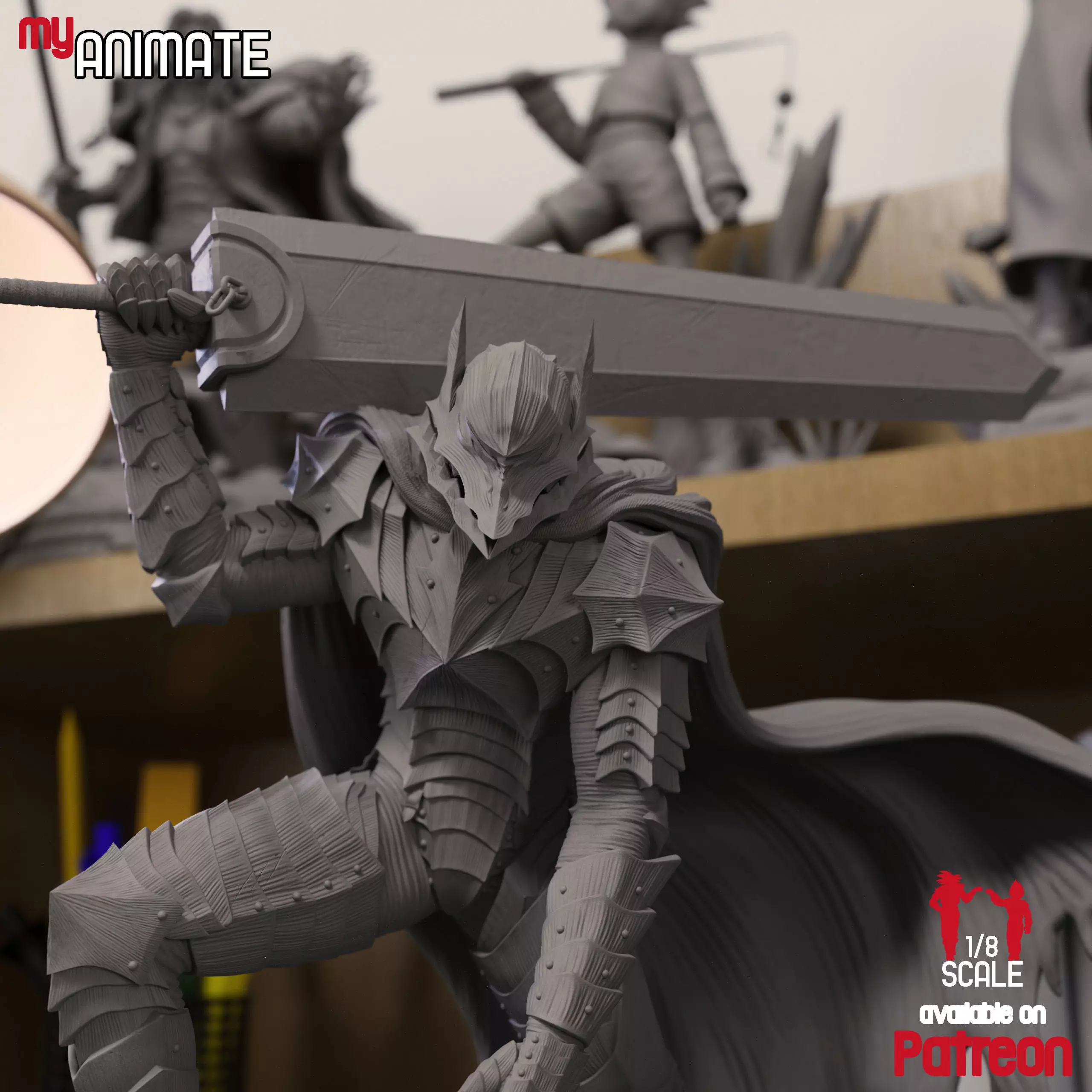 Guts from Berserk - myAnimate 3D print model_11