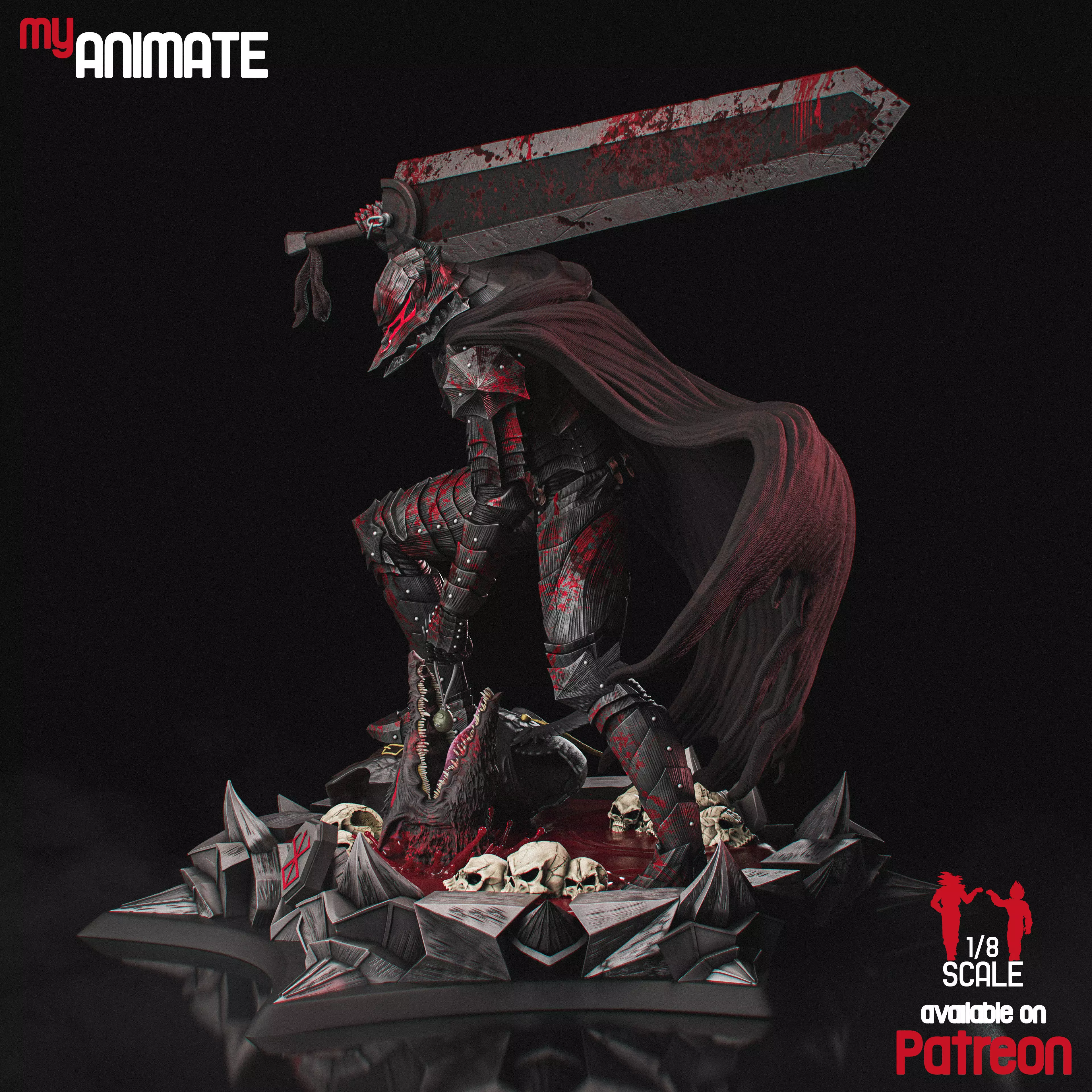 Guts from Berserk - myAnimate 3D print model_5