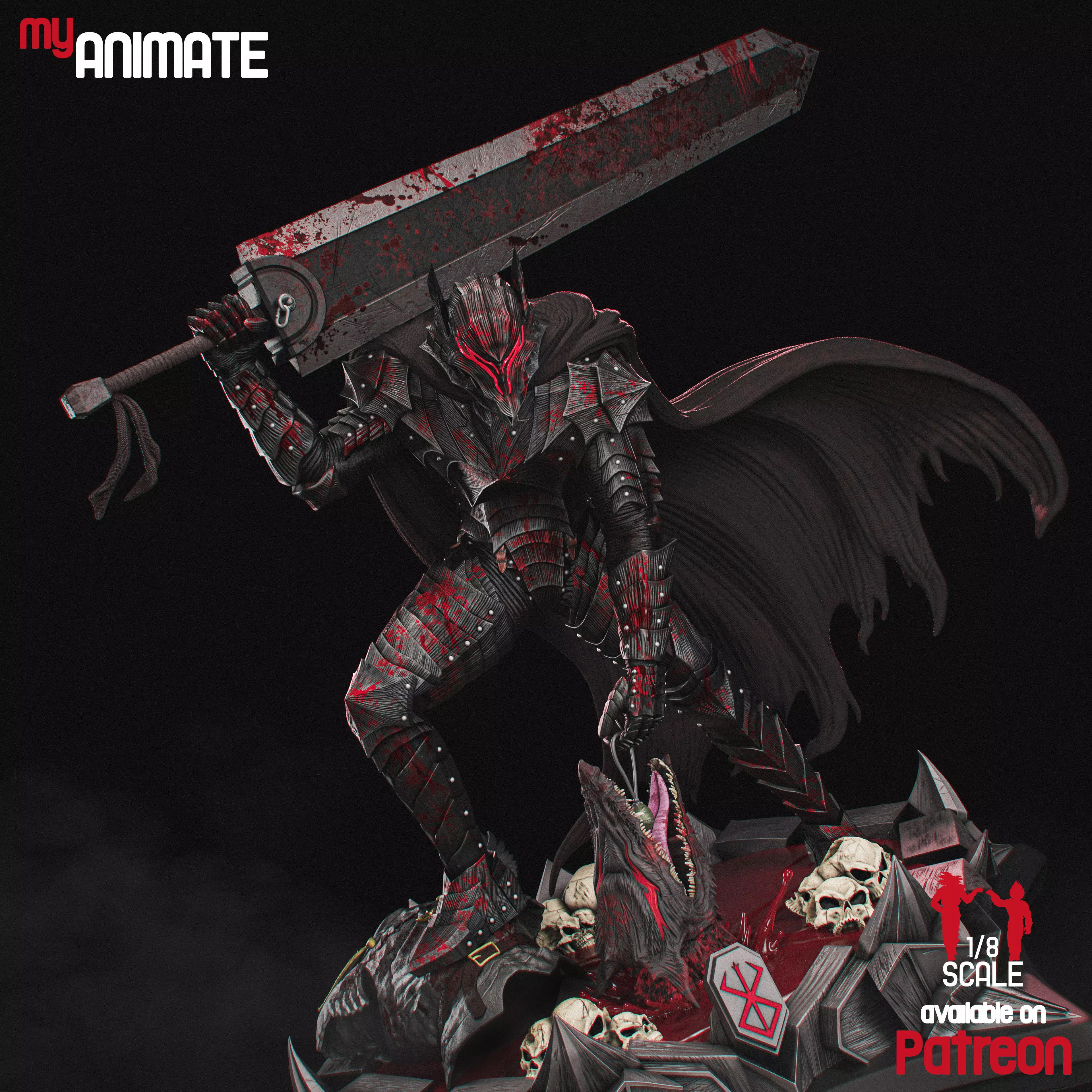 Guts from Berserk - myAnimate 3D print model_7