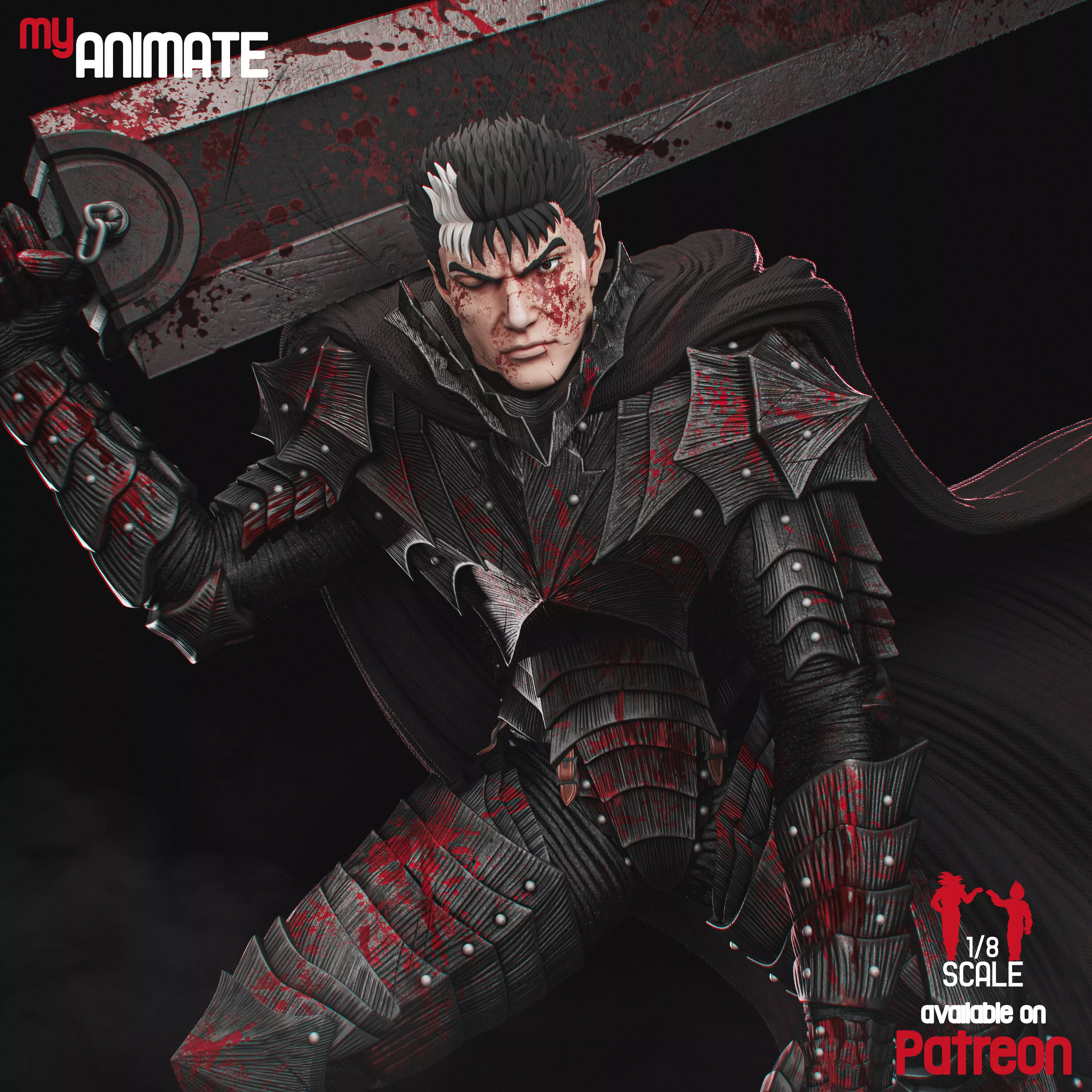 Guts from Berserk - myAnimate 3D print model_0