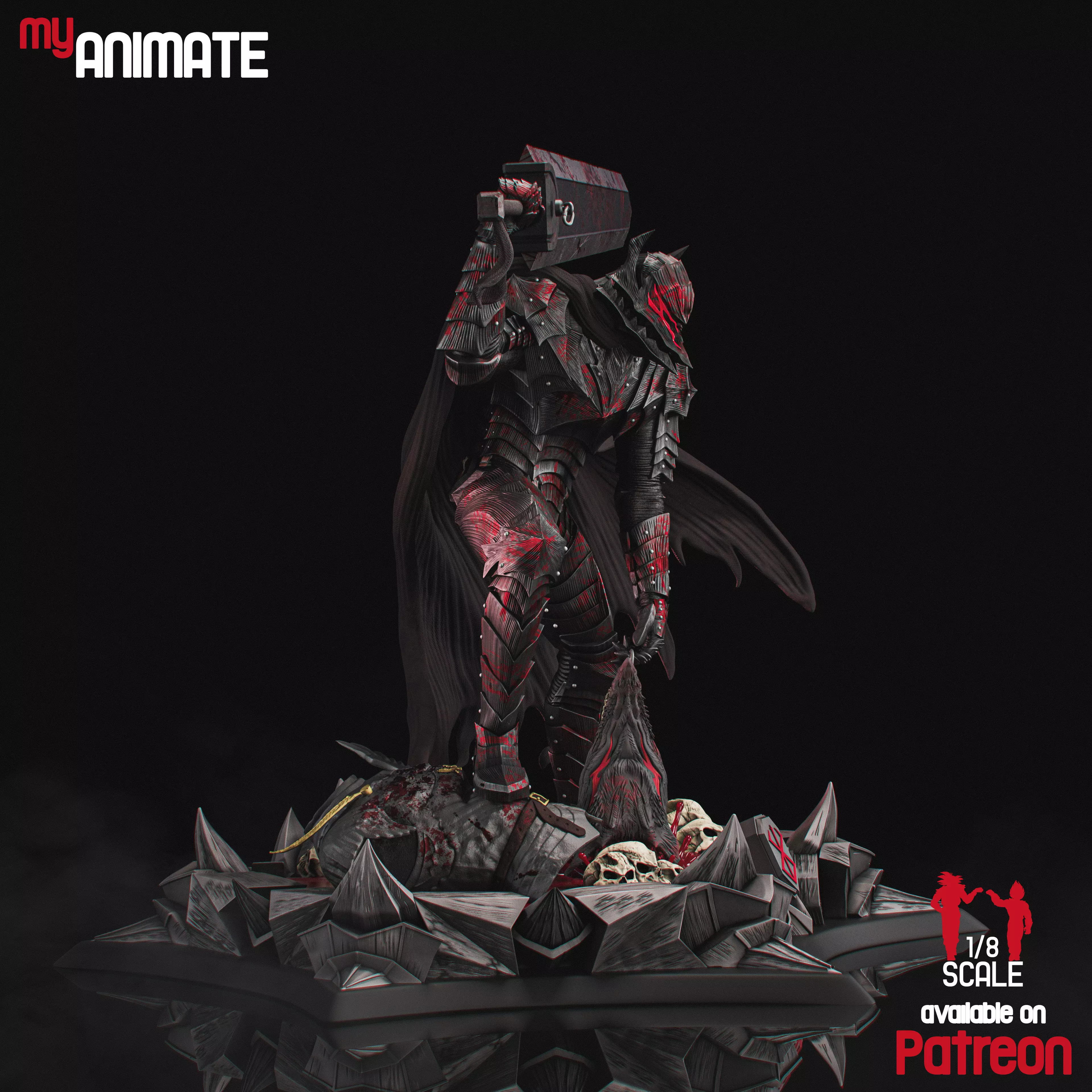 Guts from Berserk - myAnimate 3D print model_3