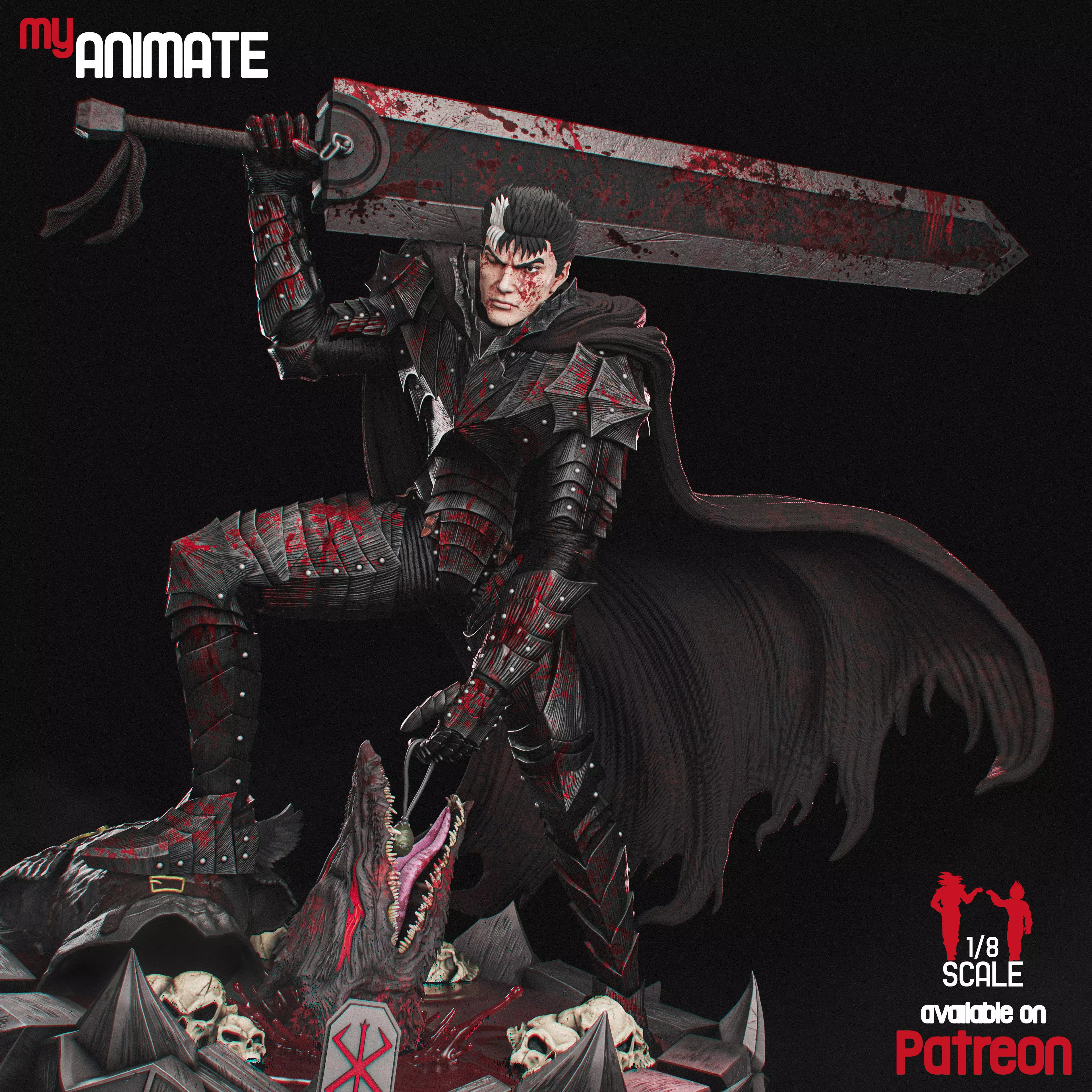 Guts from Berserk - myAnimate 3D print model_6