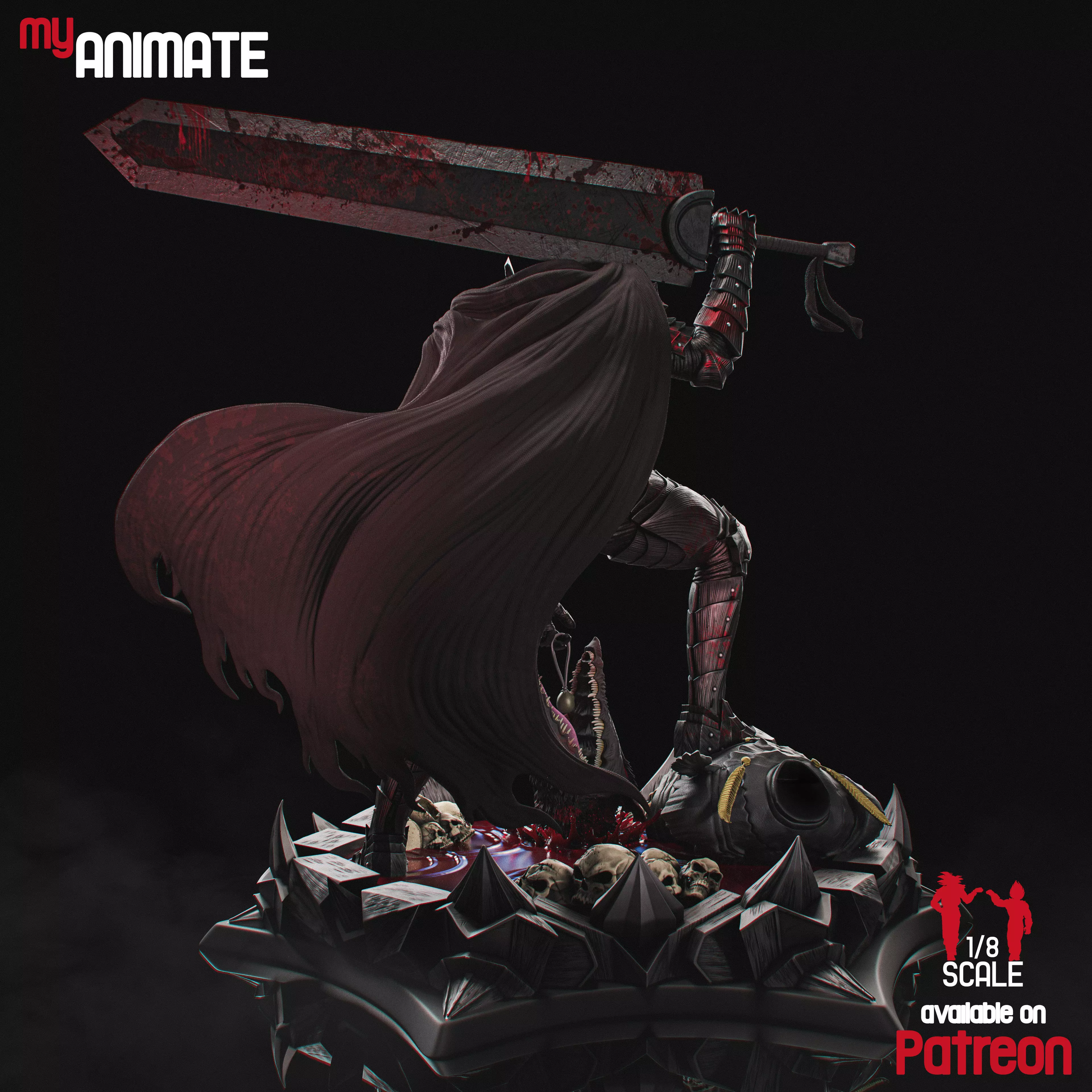 Guts from Berserk - myAnimate 3D print model_4