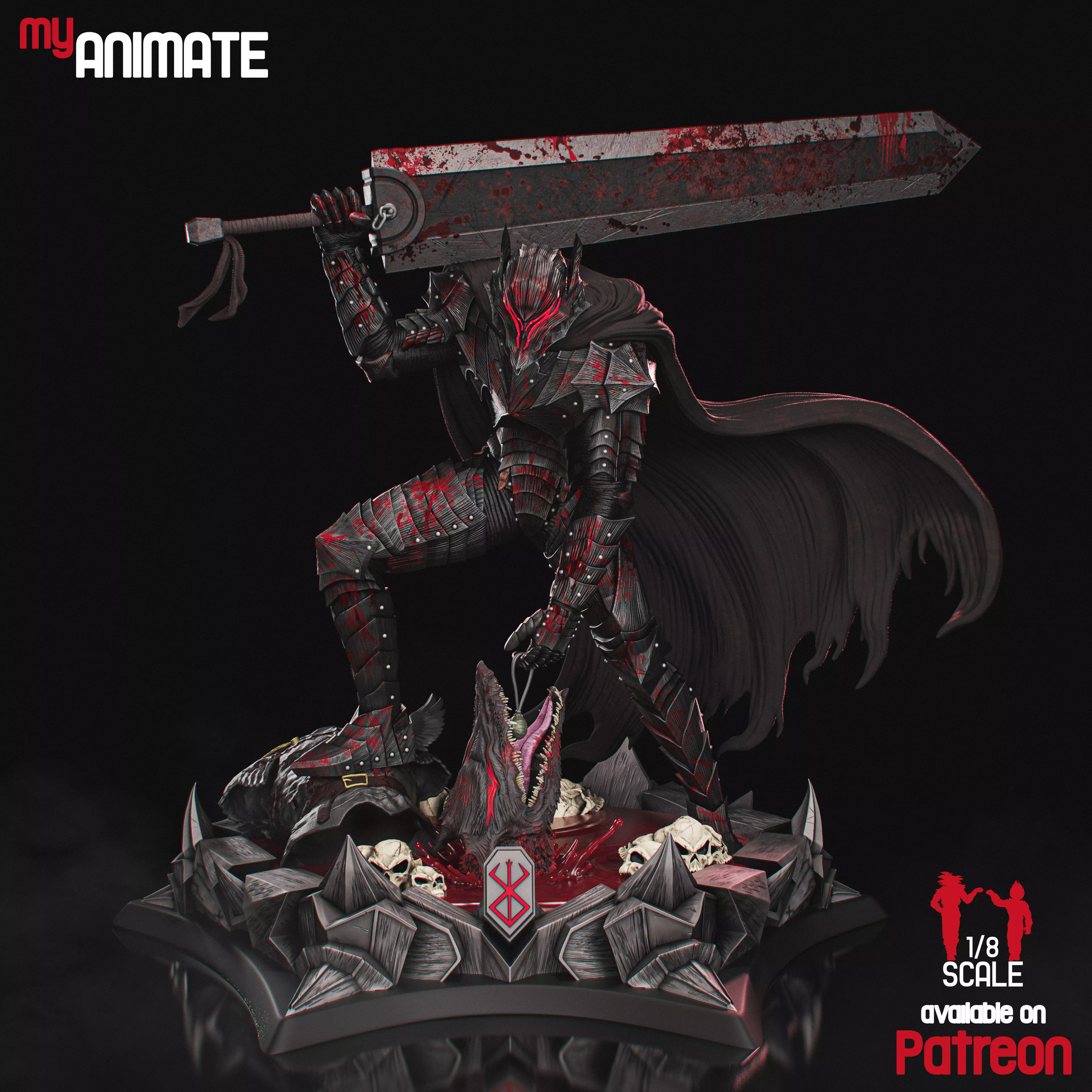Guts from Berserk - myAnimate 3D print model_1