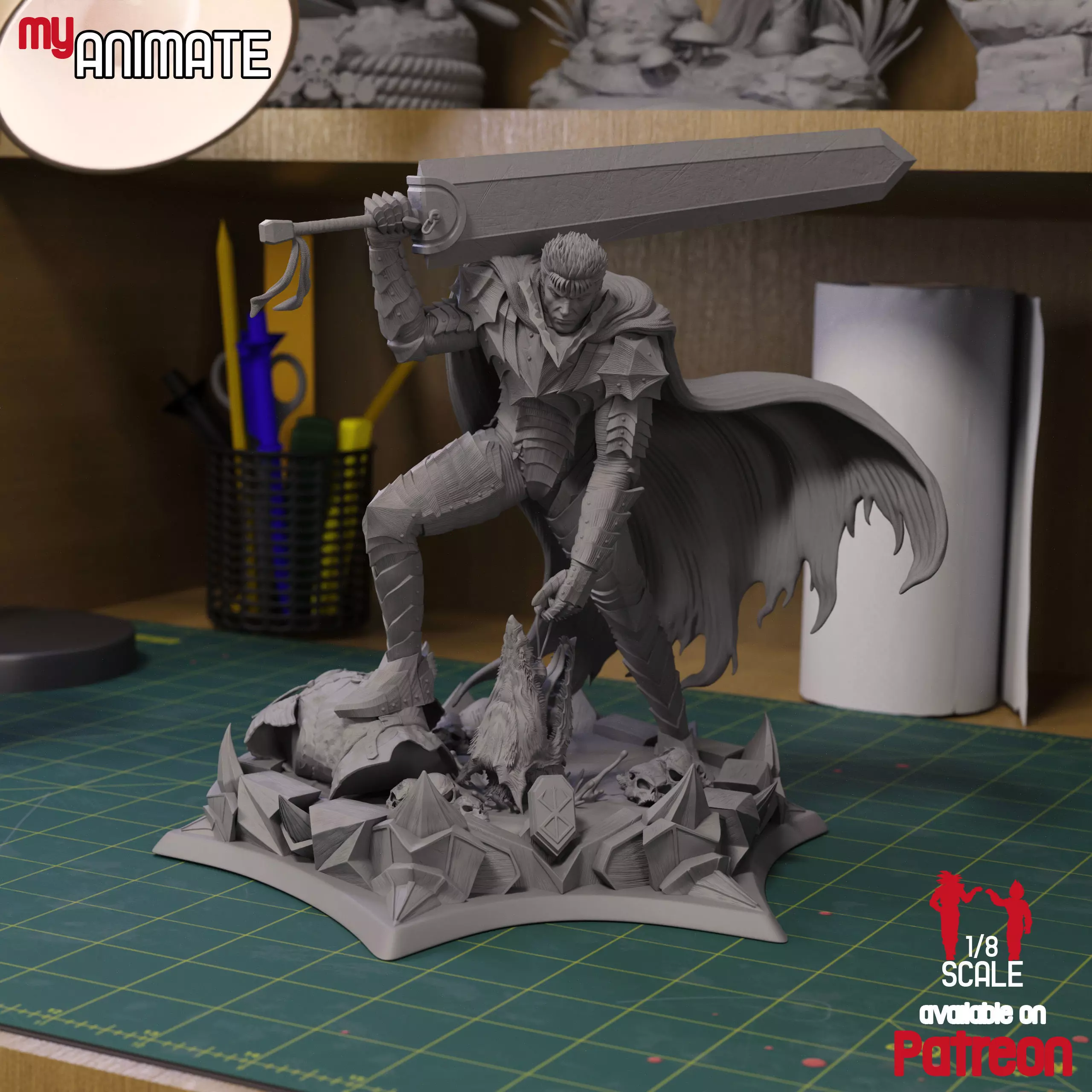 Guts from Berserk - myAnimate 3D print model_8