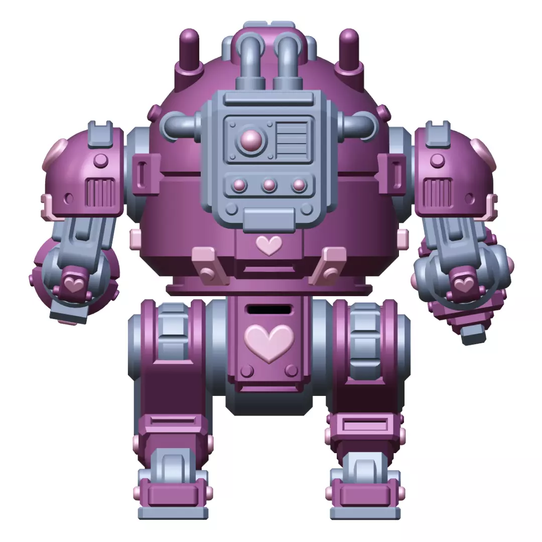 UWU Strike Force Lover Cute Mech Tabletop Wargame Miniature STL 3D print model_4