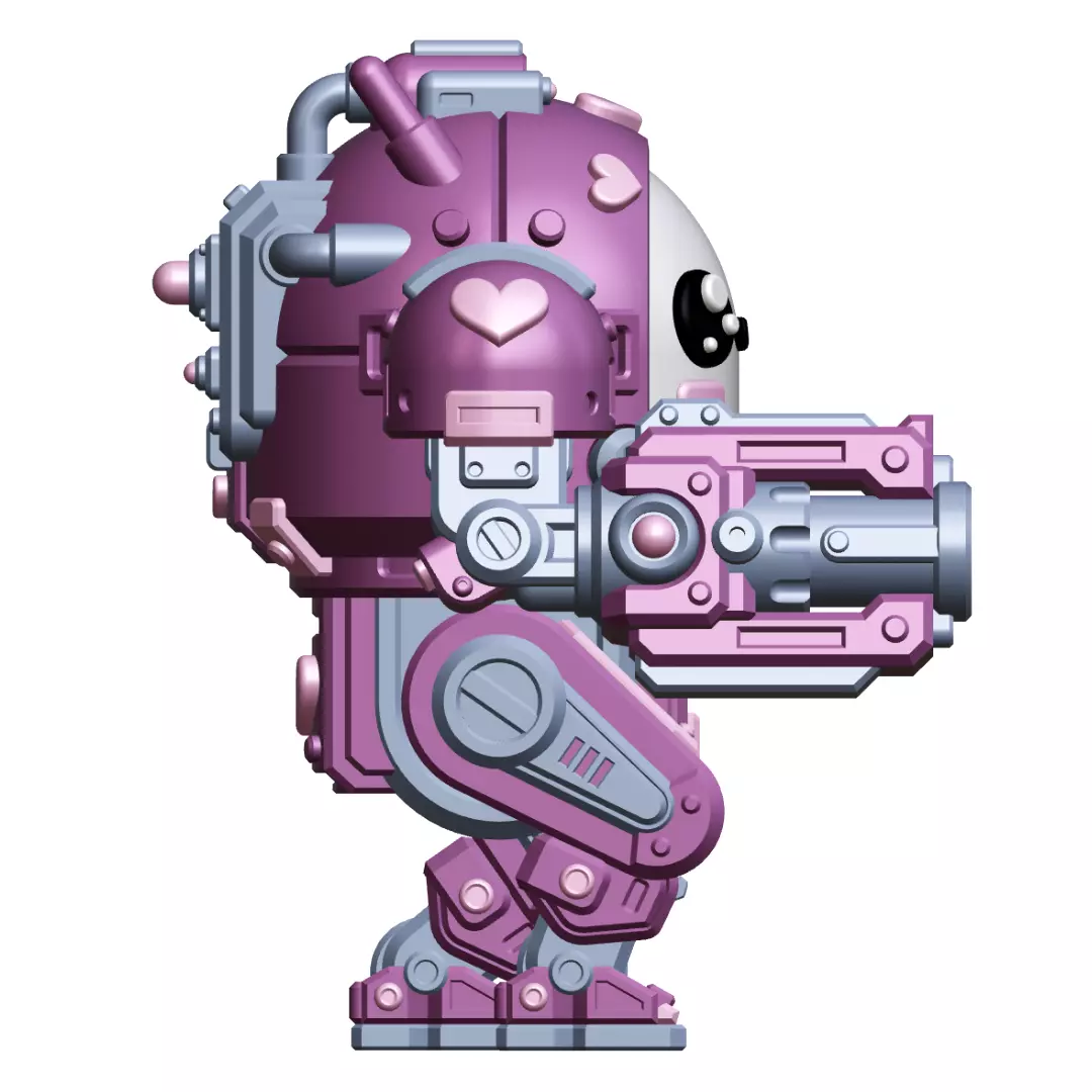 UWU Strike Force Lover Cute Mech Tabletop Wargame Miniature STL 3D print model_3