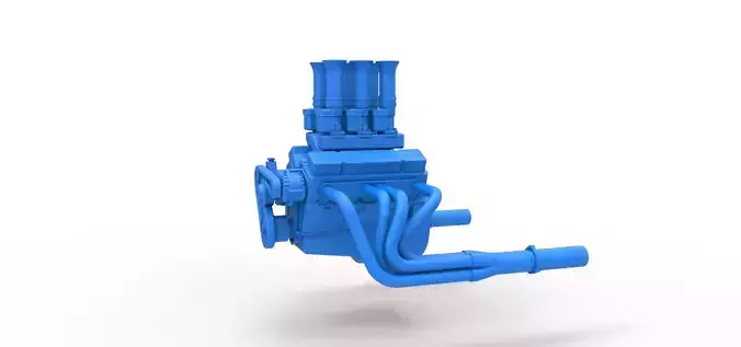 Engine of Vintage Supermodified stock car Scale 1 to 25