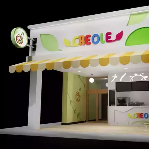  Hand-Shaken Beverage Shop 3D Model