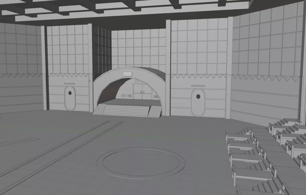 UNTEXTURED SQUID GAME DORMITORY 3D model_2